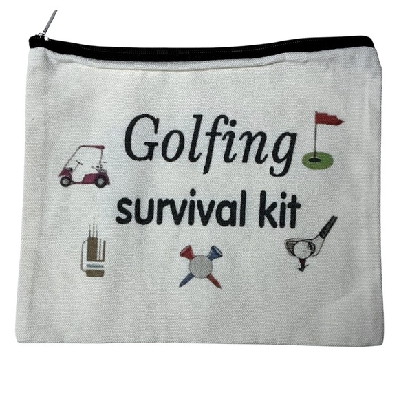 Golf Survival Kit Multipurpose Storage Bag Cosmetic Tee’s Pencil Scorecard White - Picture 8 of 16